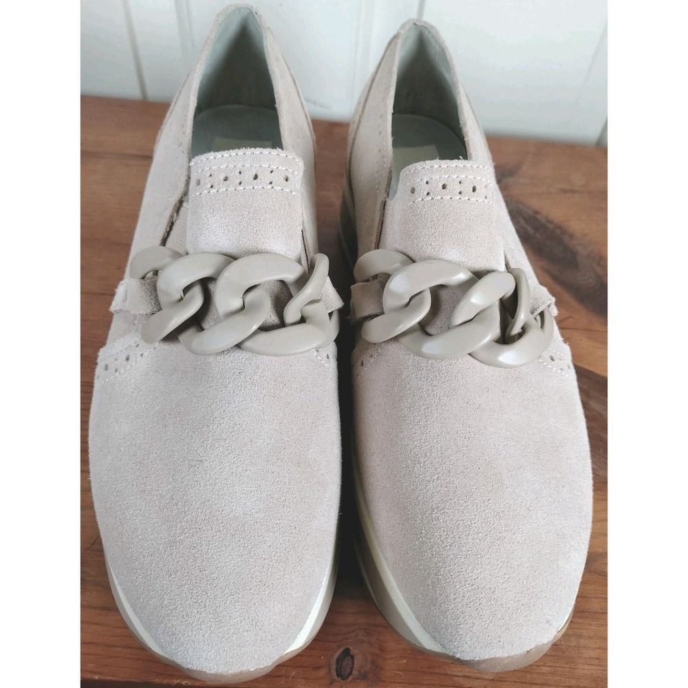 NWOB Dolce‎ Vita Jhenee Suede Platform Loafer Sneakers Chain Beige 9M